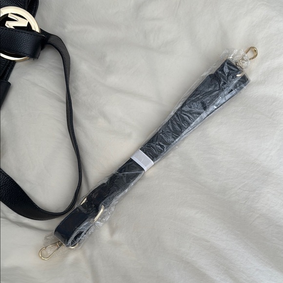 Michael Kors Black Pebbled Leather Tote with Gold Accents - Picture 6 of 10